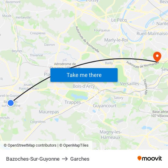 Bazoches-Sur-Guyonne to Garches map