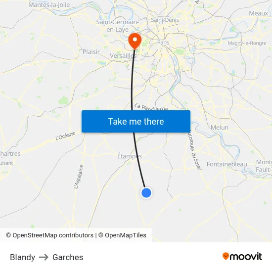 Blandy to Garches map