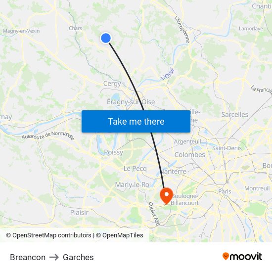 Breancon to Garches map