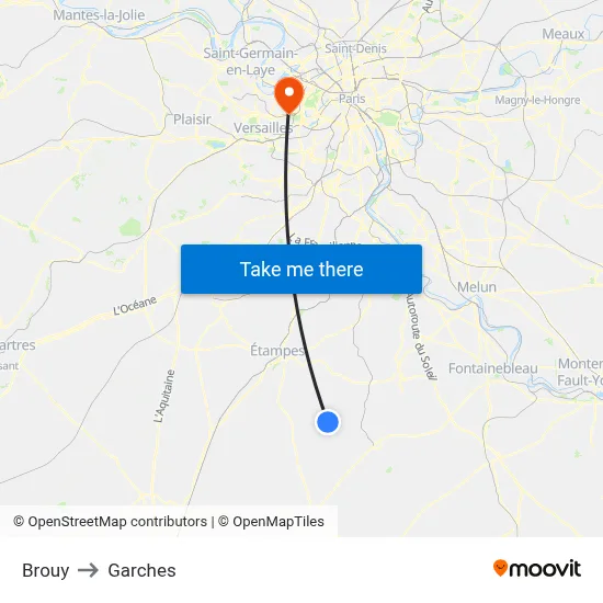 Brouy to Garches map