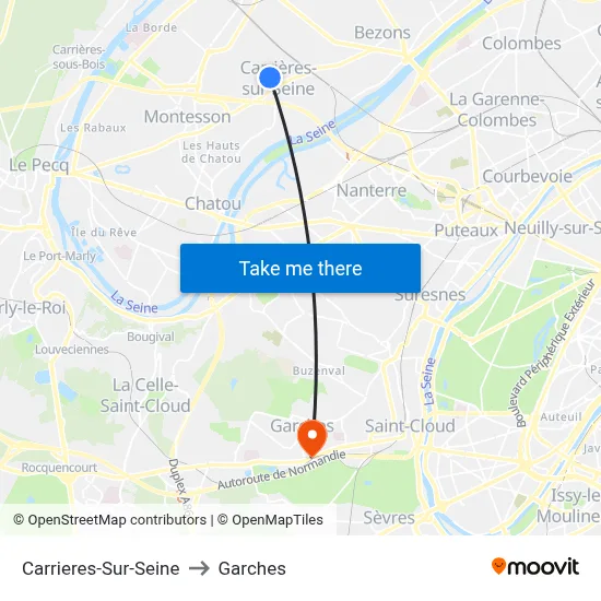 Carrieres-Sur-Seine to Garches map