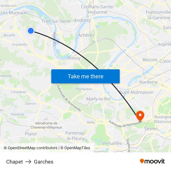 Chapet to Garches map