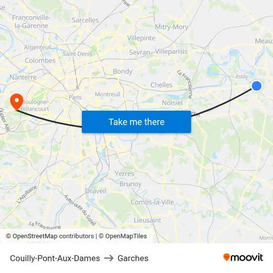 Couilly-Pont-Aux-Dames to Garches map