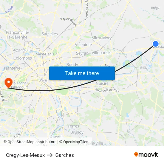 Cregy-Les-Meaux to Garches map