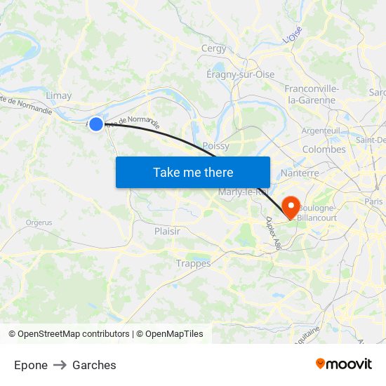 Epone to Garches map