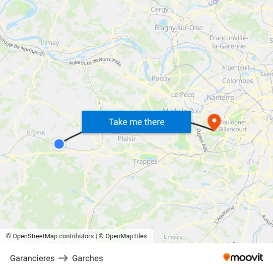 Garancieres to Garches map