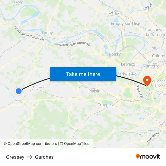 Gressey to Garches map