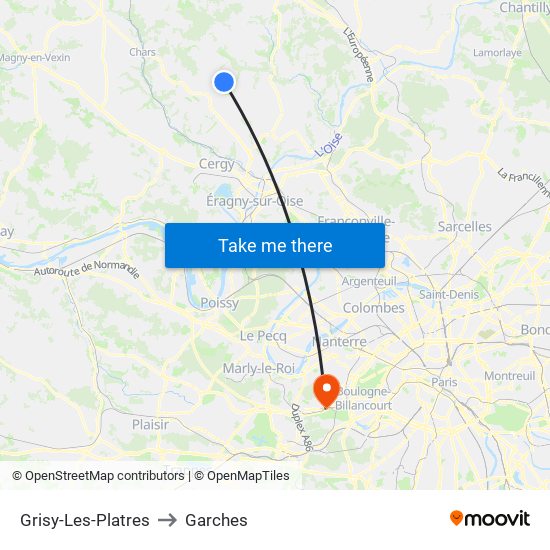 Grisy-Les-Platres to Garches map