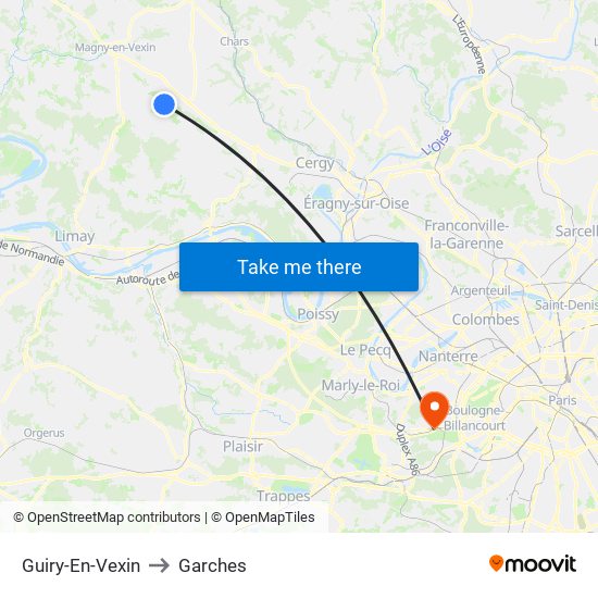 Guiry-En-Vexin to Garches map