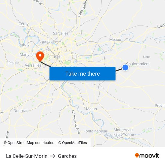 La Celle-Sur-Morin to Garches map