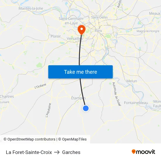 La Foret-Sainte-Croix to Garches map