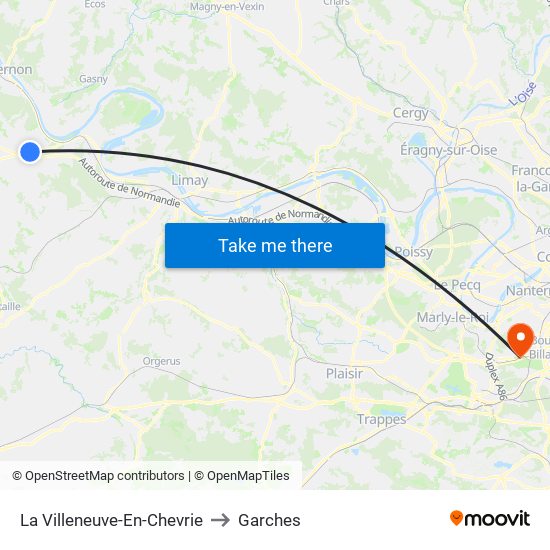 La Villeneuve-En-Chevrie to Garches map