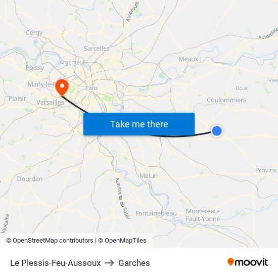 Le Plessis-Feu-Aussoux to Garches map