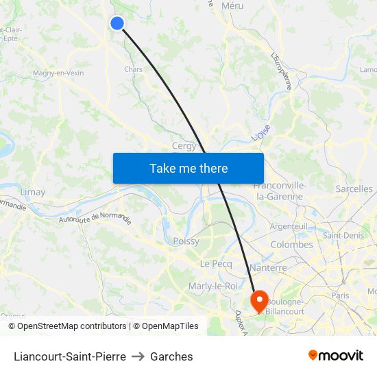 Liancourt-Saint-Pierre to Garches map