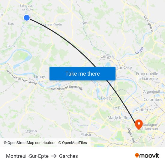 Montreuil-Sur-Epte to Garches map