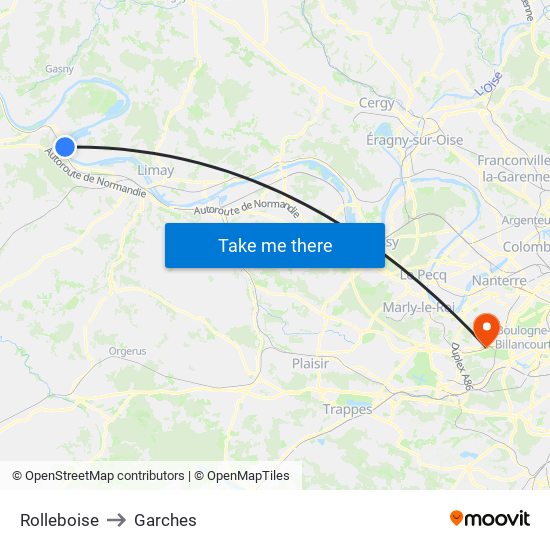 Rolleboise to Garches map