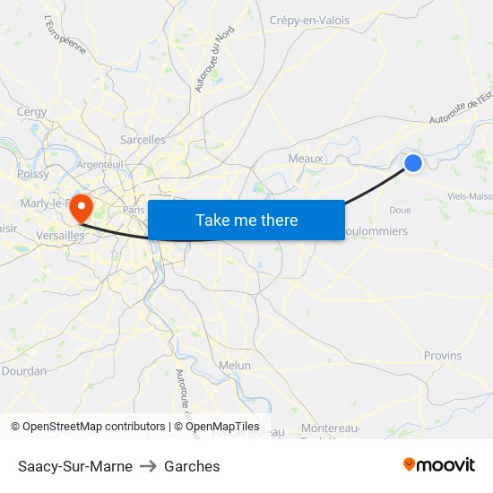 Saacy-Sur-Marne to Garches map