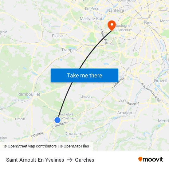 Saint-Arnoult-En-Yvelines to Garches map