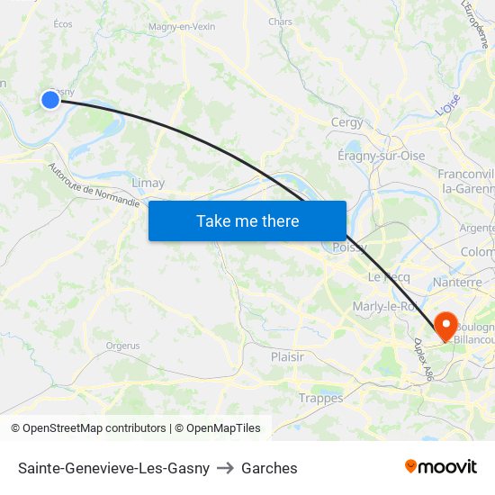 Sainte-Genevieve-Les-Gasny to Garches map