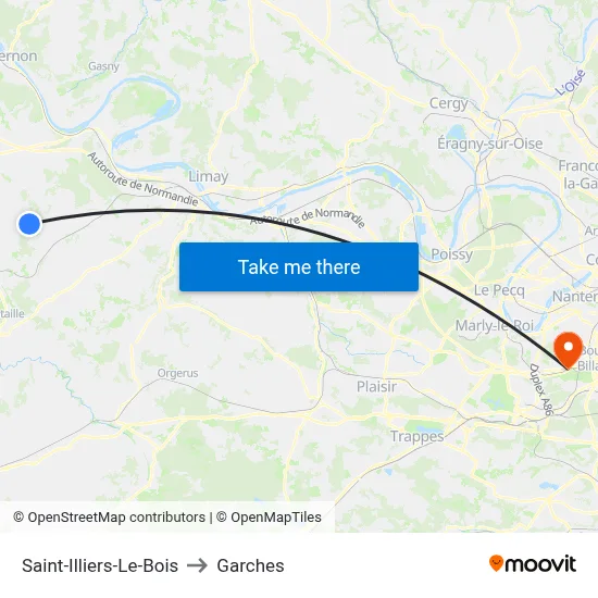 Saint-Illiers-Le-Bois to Garches map