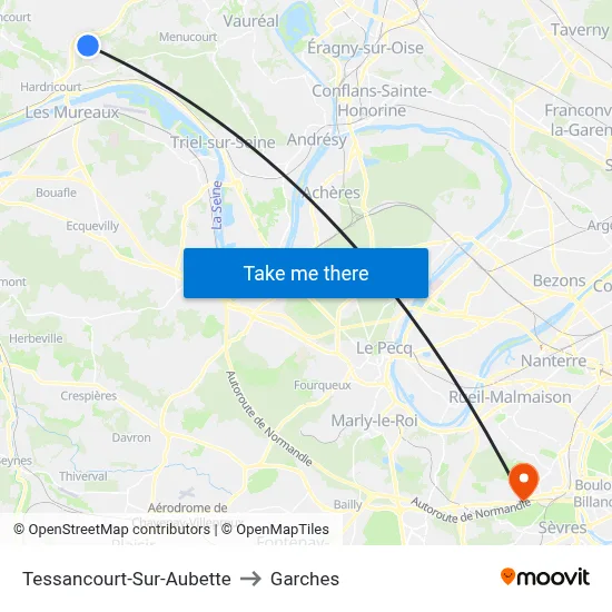 Tessancourt-Sur-Aubette to Garches map