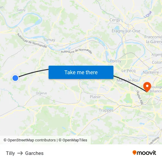 Tilly to Garches map