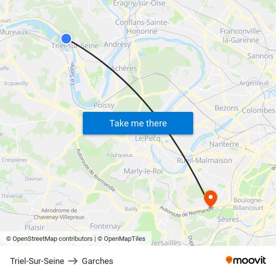 Triel-Sur-Seine to Garches map