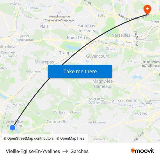 Vieille-Eglise-En-Yvelines to Garches map