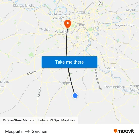 Mespuits to Garches map