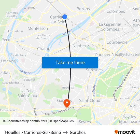 Houilles - Carrières-Sur-Seine to Garches map