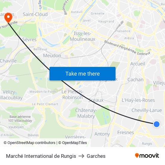 Marché International de Rungis to Garches map