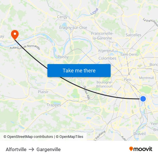 Alfortville to Gargenville map