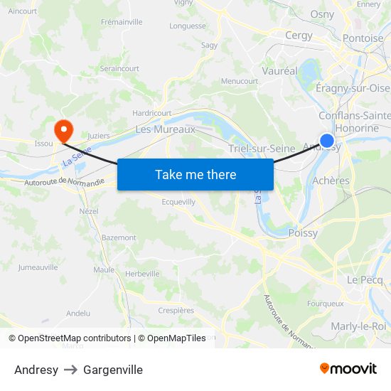 Andresy to Gargenville map