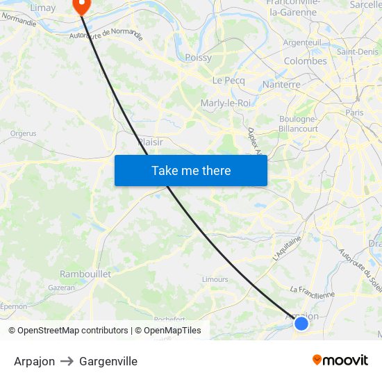 Arpajon to Gargenville map