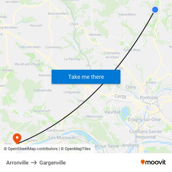 Arronville to Gargenville map