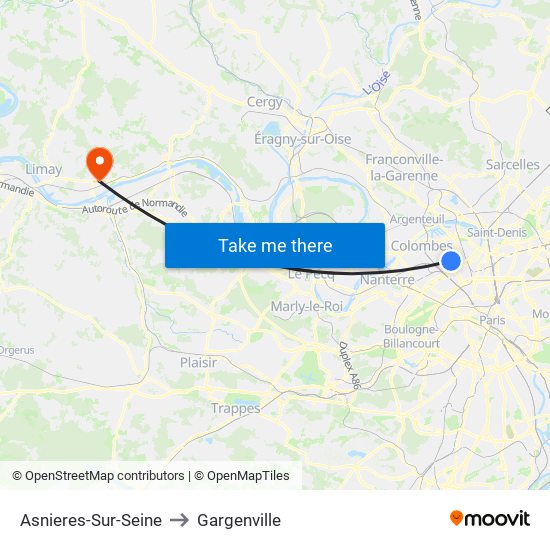 Asnieres-Sur-Seine to Gargenville map