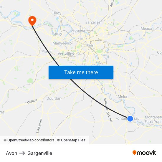 Avon to Gargenville map