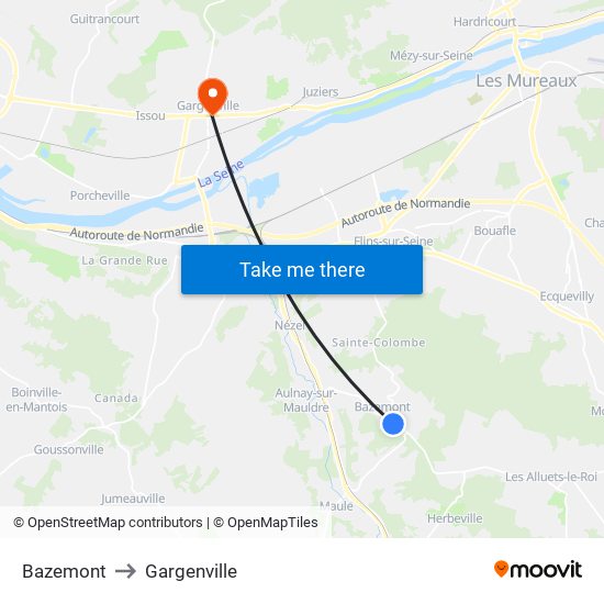 Bazemont to Gargenville map