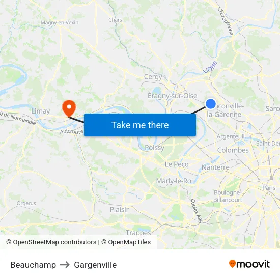 Beauchamp to Gargenville map