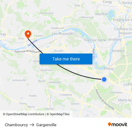 Chambourcy to Gargenville map