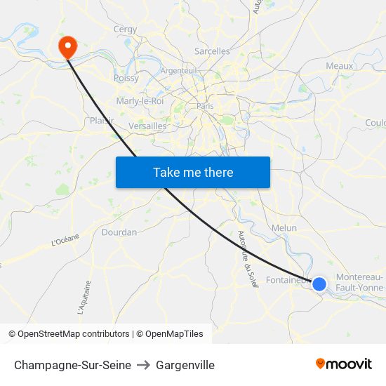 Champagne-Sur-Seine to Gargenville map