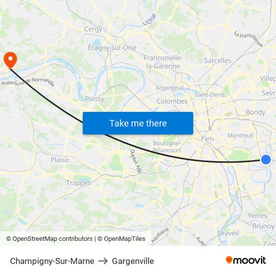 Champigny-Sur-Marne to Gargenville map