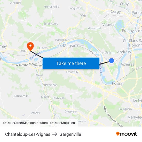 Chanteloup-Les-Vignes to Gargenville map