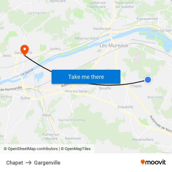 Chapet to Gargenville map