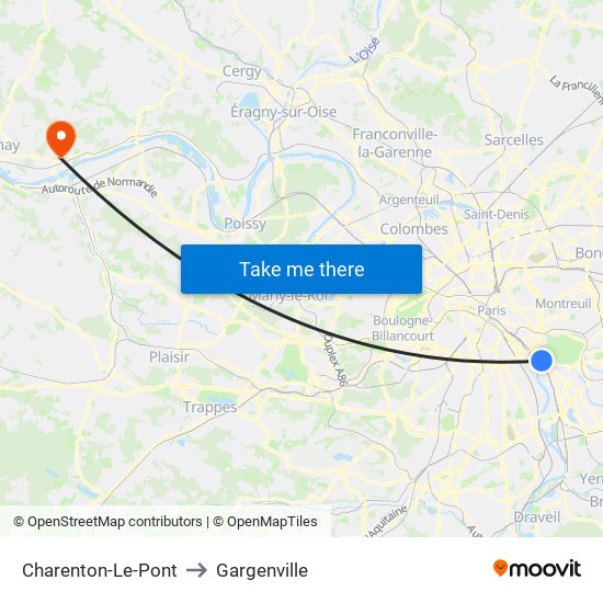 Charenton-Le-Pont to Gargenville map