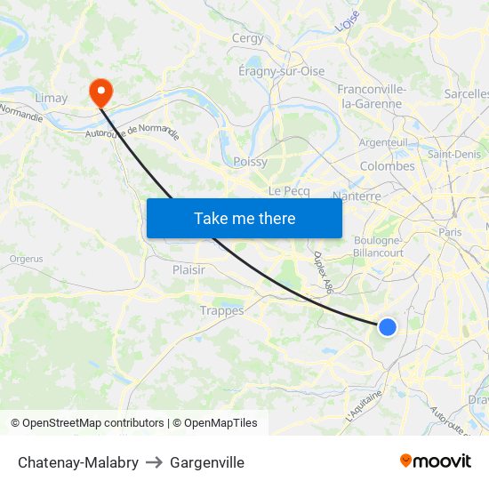 Chatenay-Malabry to Gargenville map