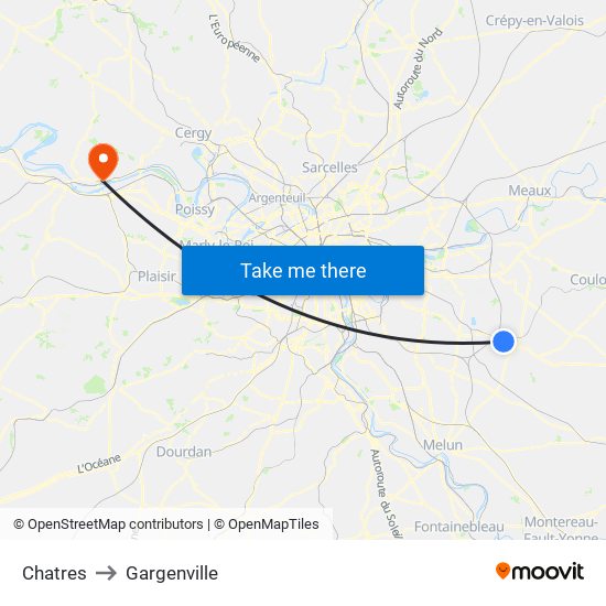 Chatres to Gargenville map