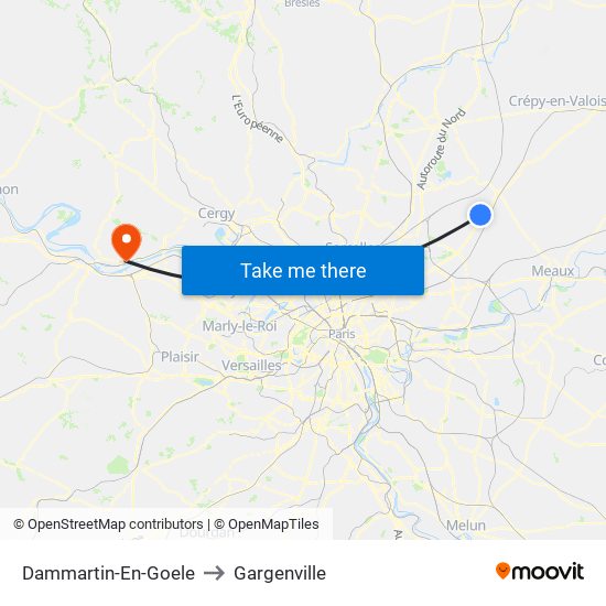 Dammartin-En-Goele to Gargenville map