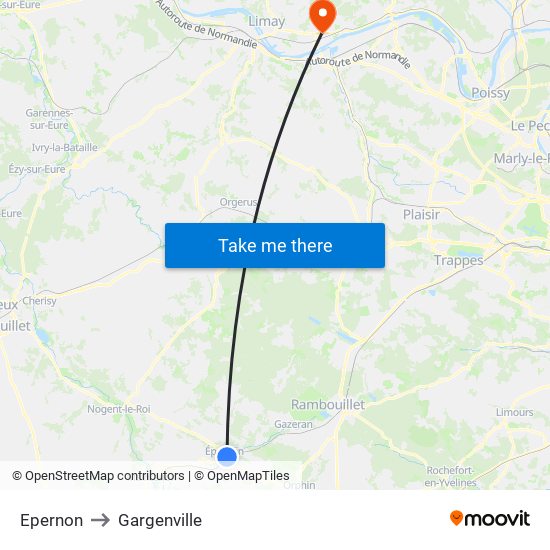 Epernon to Gargenville map