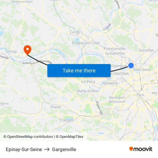 Epinay-Sur-Seine to Gargenville map